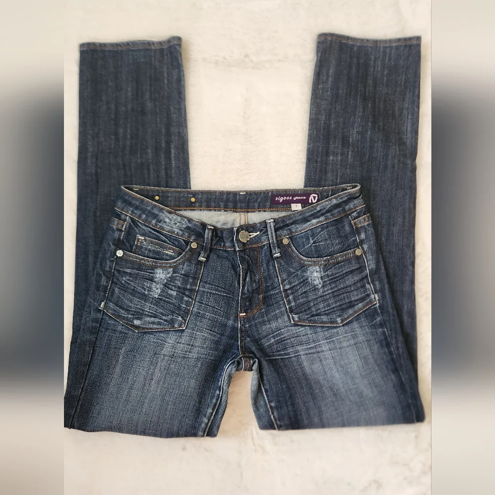 Vigoss Dark Blue Straight Leg Jeans